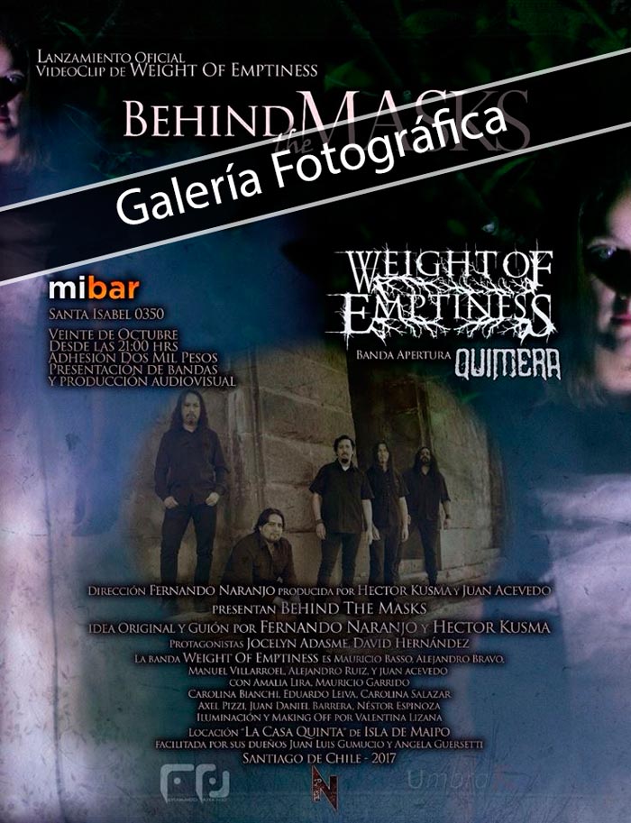 Behind The Masks, Lanzamiento VideoClip de Weight of Emptiness