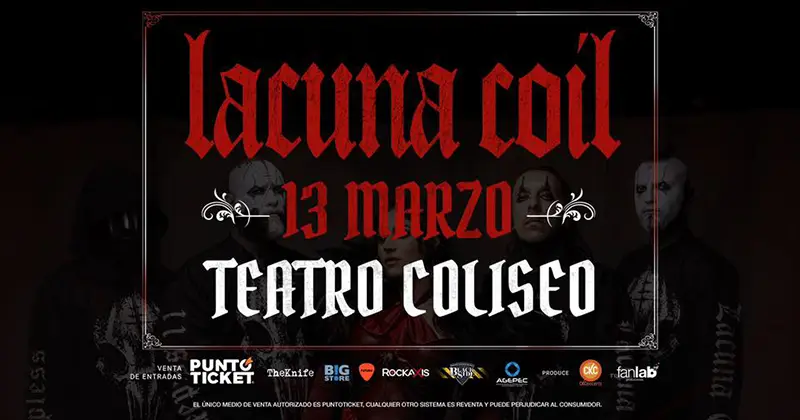 Lacuna Coil - 13 marzo - Teatro Coliseo - Santiago