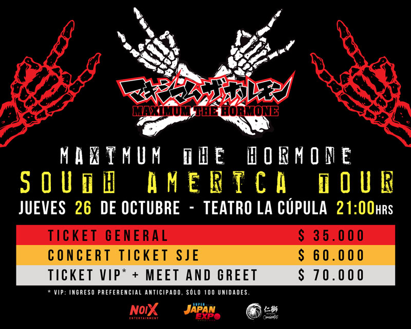 Maximum The Hormone confirma concierto en Chile