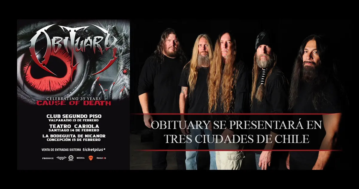 Obituary se presentará en tres ciudades de Chile