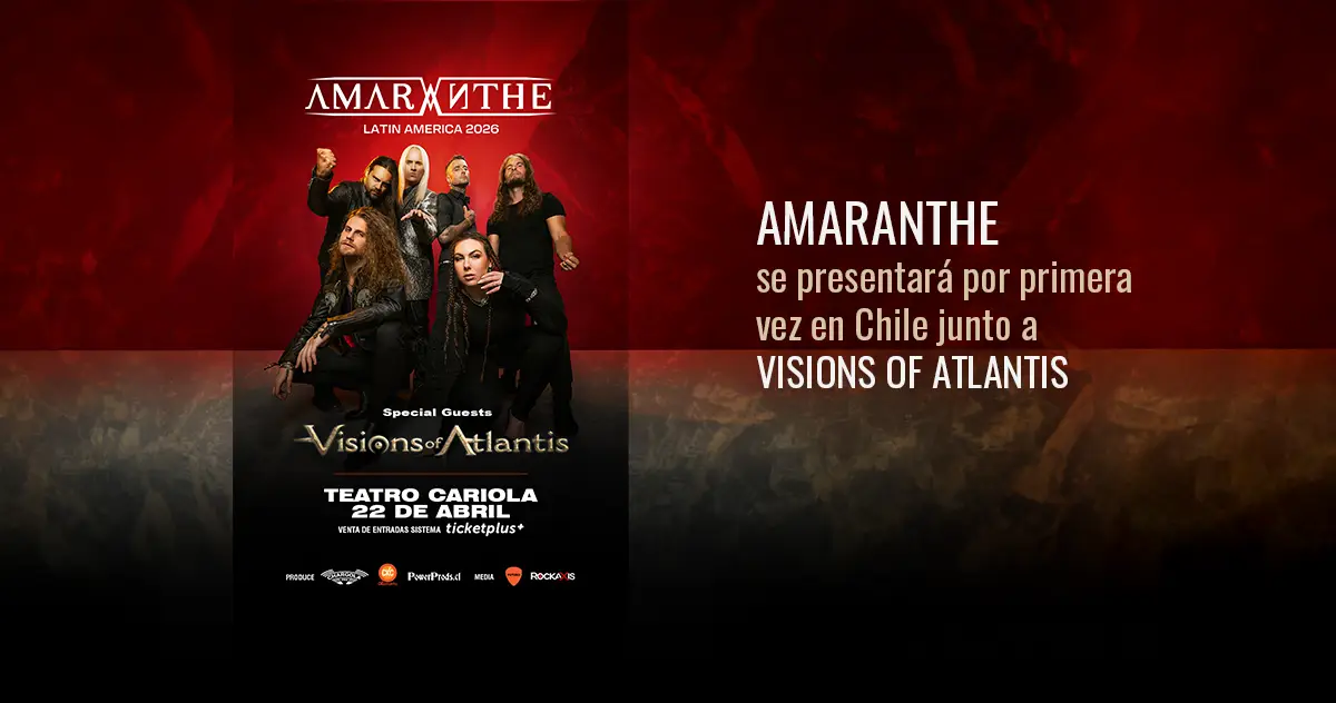Amaranthe se presentará por primera vez en Chile junto a Visions of Atlantis como invitados