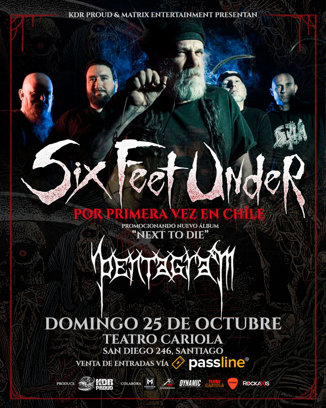 Pentagram se presentará en el debut de Six Feet Under en Chile