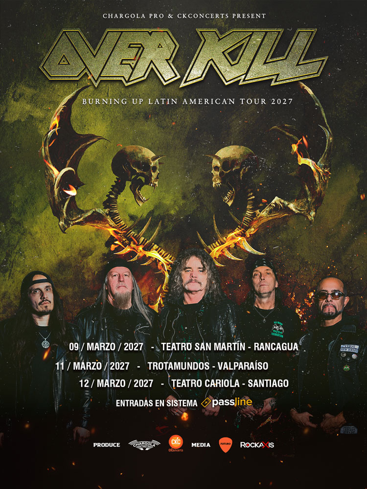 Overkill Anuncia Tres Fechas en Chile: Rancagua, Valparaíso y Santiago.
