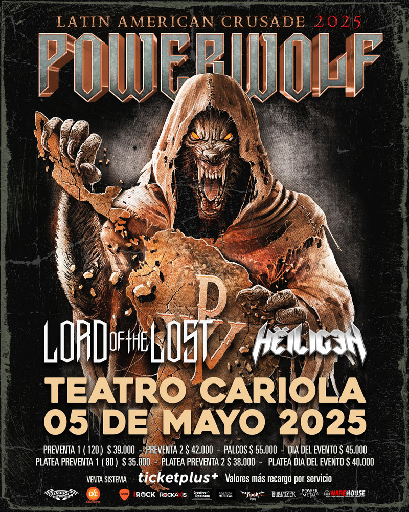 Powerwolf y Lord of The Lost regresarán a Chile en 2025