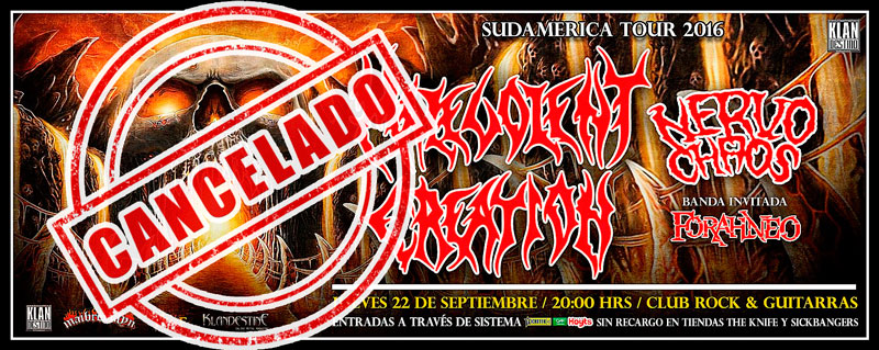 Cancelado concierto de Malevolent Creation en Chile