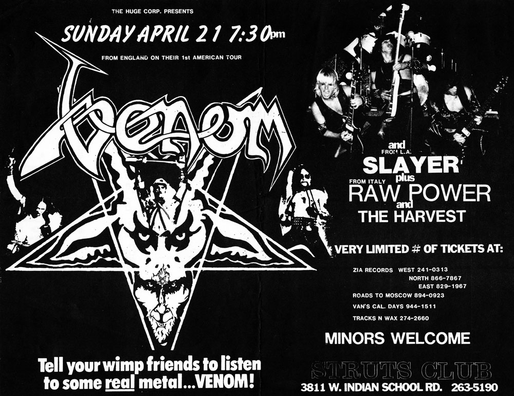 Combat tour 1985 - Venom Afiche